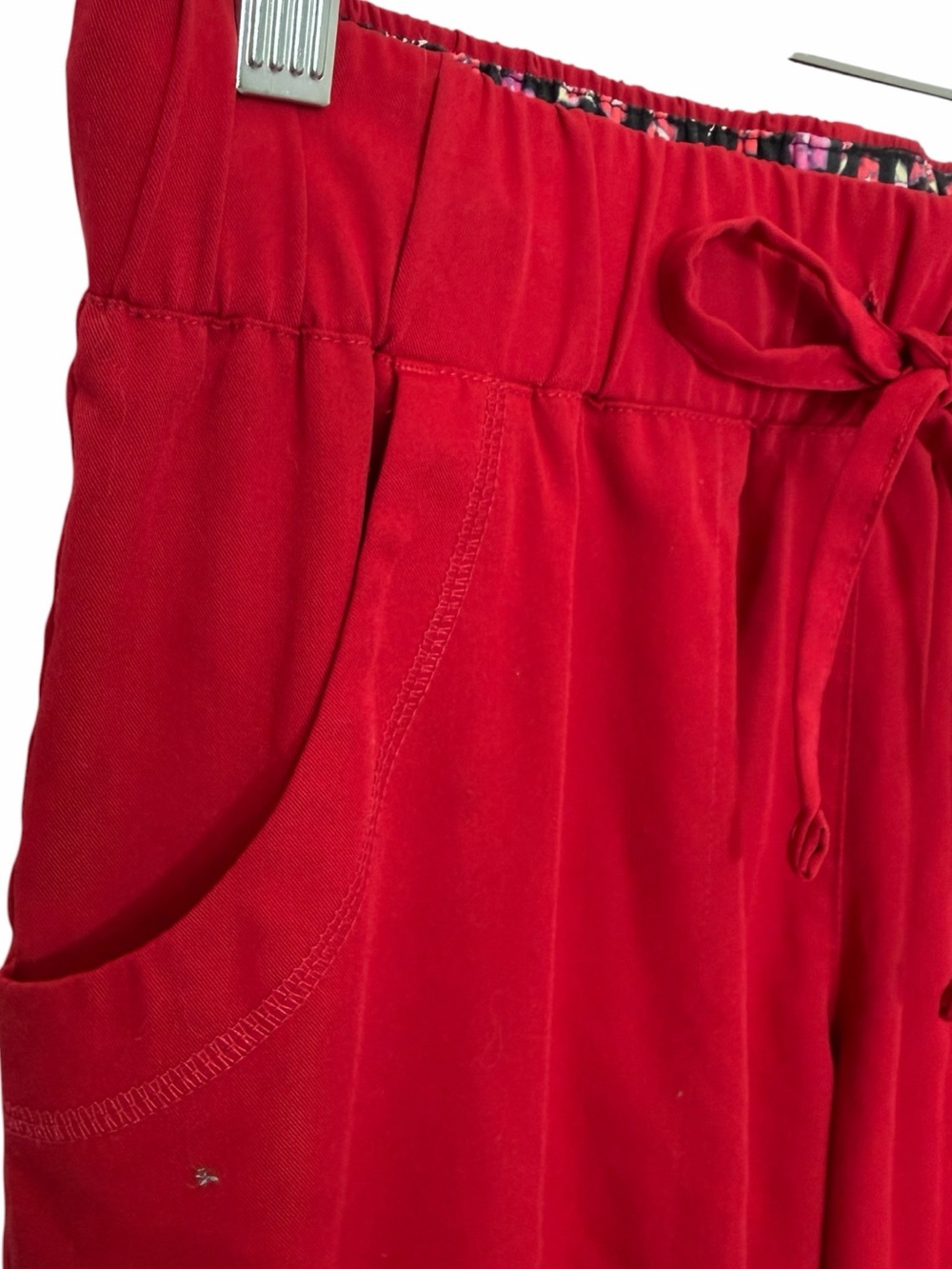 Betsey Johnson Scrub Medical Pants Drawstring Stretch Waist Women Sz XS Red - Picture 5 of 13